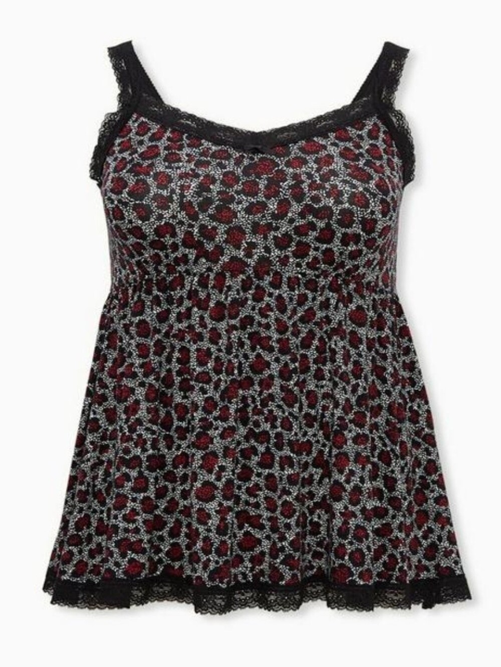 torrid Black with Red & White Leopard-Floral Print SET